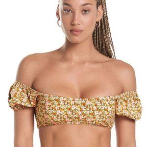 NWT MAAJI Cheery Blossom Kauai Puff Sleeve Bikini Top